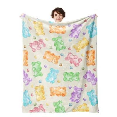Gummy Bear Blanket: Watercolor Gummy Bears Pattern Throw