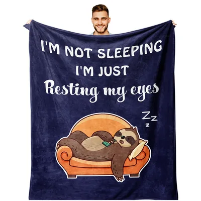 Sloth Nap Humor Blanket: Resting My Eyes Design for Lazy Days