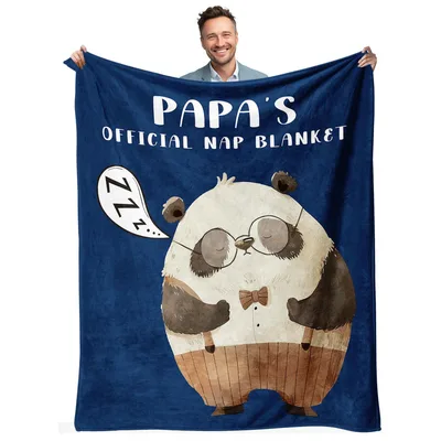 Papa's Official Nap Blanket: Grandpa Nap Panda Design