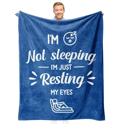Funny Sleeping Quote Blanket: Resting My Eyes Design