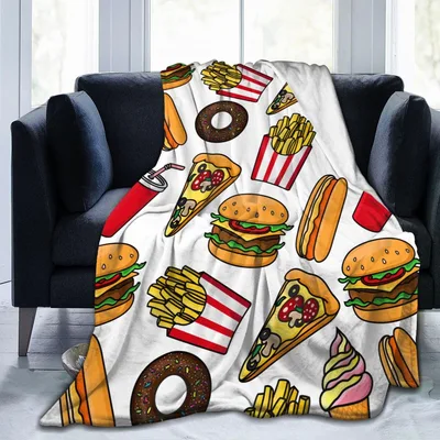 Fast Food Pattern Blanket: A Cozy Cover for Fast Food Lovers