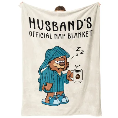 Husband Nap Cartoon Bear Blanket: Official Nap Design for Cozy Days