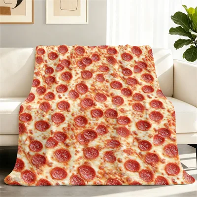 Pepperoni Pizza Pattern Blanket for Foodie Cozy Moments