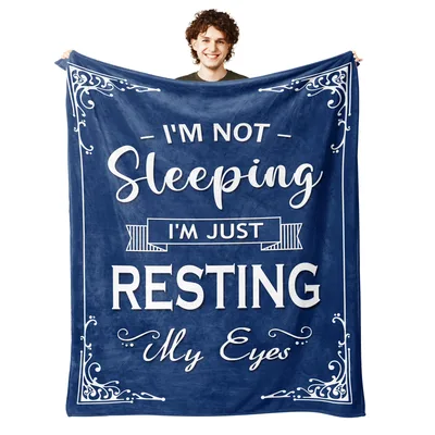 Funny Resting Eyes Quote Blanket: I'm Not Sleeping Design