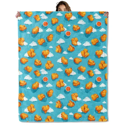 Chicken Nuggets and Clouds Blanket: Crispy Sky Pattern for Foodies
