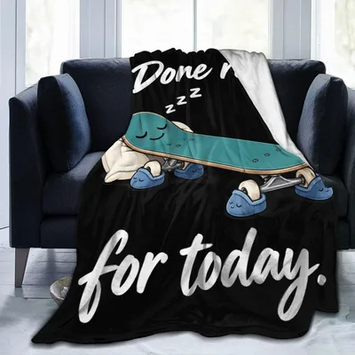 Sleepy Turtle Done Blanket: Skateboard Naps and Sarcastic Humor