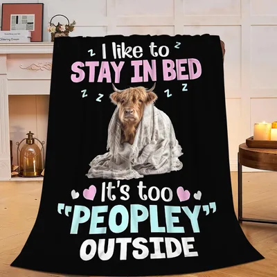I Like to Stay Blanket: Highland Cow Nap Design