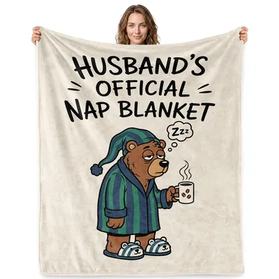 Husband Official Nap Bear Blanket for Cozy Home Life