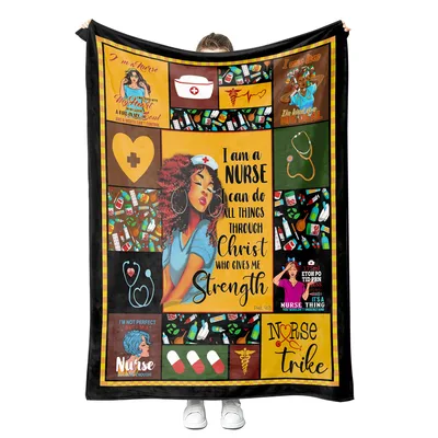 Nurse Strength Blanket: Faith and Nursing Collage Design