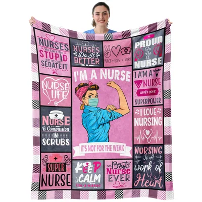 Nurse Pink Collage Blanket: I'm a Nurse It's Not for the Weak Design