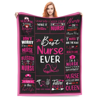 Nurse Appreciation Blanket: Best Nurse Ever Design with Medical Quotes