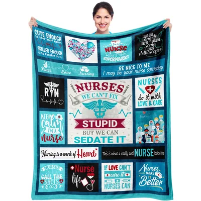 Nurse Humor Collage Blanket
