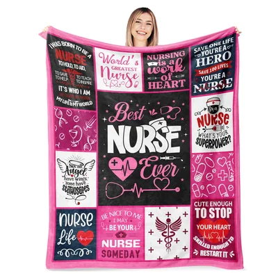 Nurse Appreciation Nursing Collage Blanket: Best Nurse Ever Design