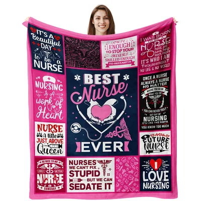 Nurse Heart Stethoscope Blanket features Best Nurse Ever