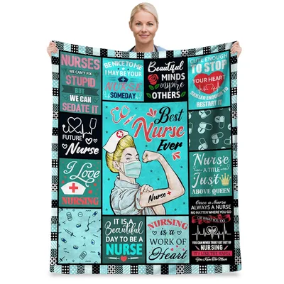 Nurse Quotes Blanket: Best Nurse Ever and Sassy Sayings Design