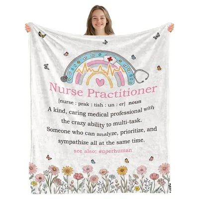 Nurse Practitioner Definition Blanket featuring a stethoscope rainbow