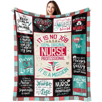 Nurse Appreciation Quotes Blanket Celebrating the Mission of Nursing
