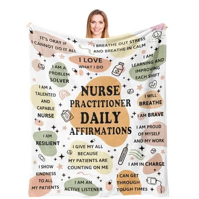 Nurse Practitioner Affirmations Blanket featuring daily mantras