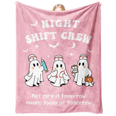 Ghost Nurses Halloween Blanket featuring ghost nurses