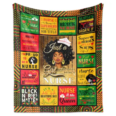 Black Nurse Blanket Celebrating Educated Women in Healthcare