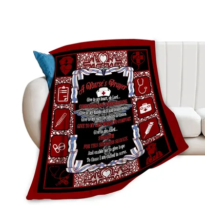 Nurse Prayer Healthcare Blanket featuring a devotional text