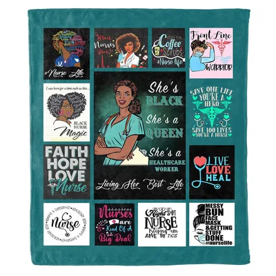 Black Nurse Queen Blanket