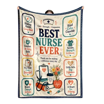Nurse Appreciation Cream Tapestry Blanket: Best Nurse Ever Design
