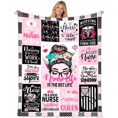 Nurse Life Quotes Blanket Celebrating the Calling and Humor of RNs