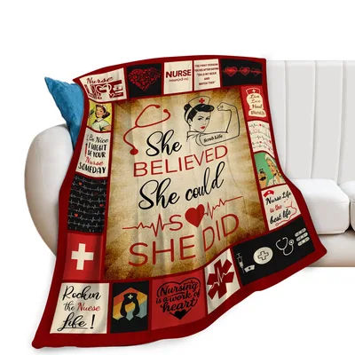 Nurse Quote Blanket Celebrating Belief and Nursing Strength