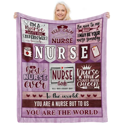 Nurse Appreciation Collage Blanket Featuring "Superpower"