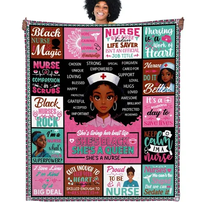 Black Nurse Quotes Blanket featuring Black Nurse Magic