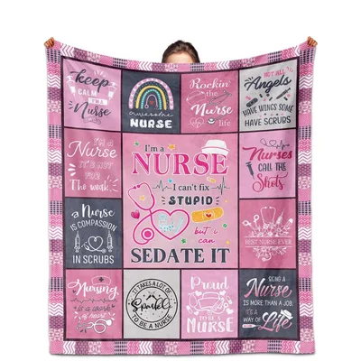 Nurse Quotes Collage Blanket – Design 2