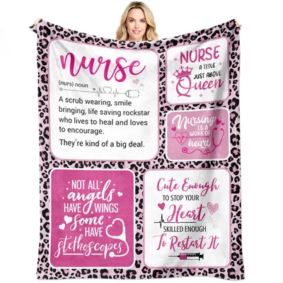 Nurse Definition Pink Leopard Blanket