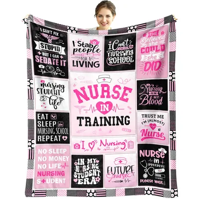 Nursing Student Collage Blanket for Future Nurses in Training