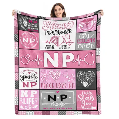 Nurse Practitioner NP Blanket: Brain of a Doctor Heart of a Nurse