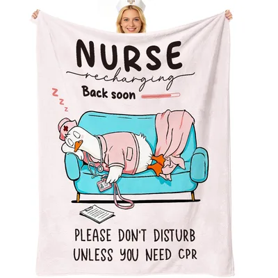 Nurse Recharging Duck Nap Blanket for Hardworking Healthcare Workers
