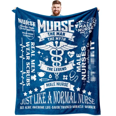 Male Nurse Nursing Humor Blanket Celebrating the Murse Myth and Legend