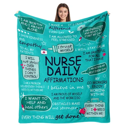 Nurse Affirmations Positive Blanket for Daily Strength and Self-Belief