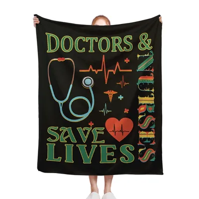 Nurse Doctor Stethoscope Heartbeat Blanket Celebrating Medical Heroes