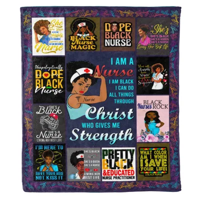 Black Nurse Healthcare Blanket Celebrating Strength and Identity
