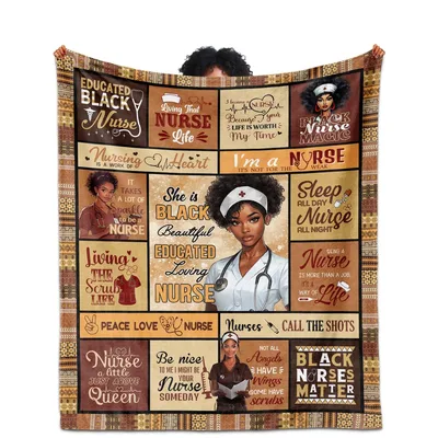 Black Nurse Appreciation Blanket Celebrating Educated Nurses
