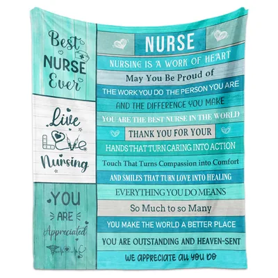 Nurse Appreciation Thank Blanket featuring "Best Nurse Ever"