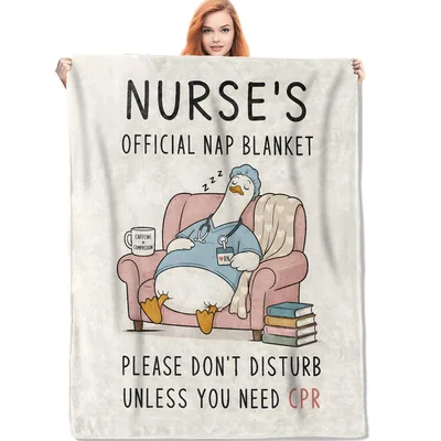 Nurse Nap Funny Blanket: Official Nap Design with Sleeping Duck