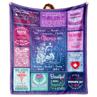 Nurse Collage Blanket Celebrating Nursing with Iconic Quotes and Art