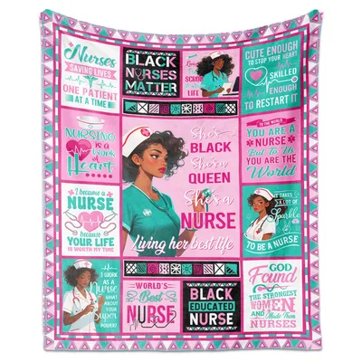 Black Nurse Queen Appreciation Blanket