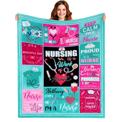 Nurse Healthcare Collage Blanket