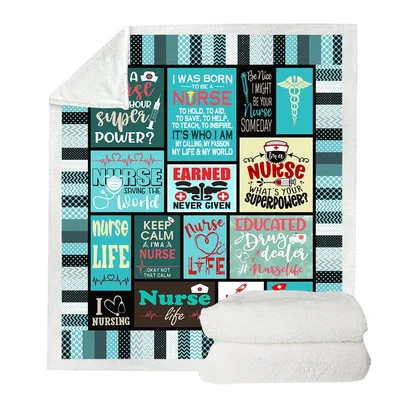 Nurse Life Quotes Collage Blanket