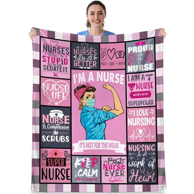 Nurse Quotes Pop Art Blanket Celebrating Nursing Strength