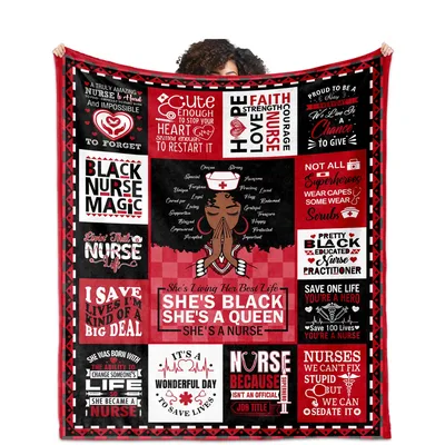 Black Nurse Magic Quotes Blanket