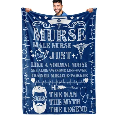 Male Nurse the Man Blanket Celebrating the Murse Legend with Humor